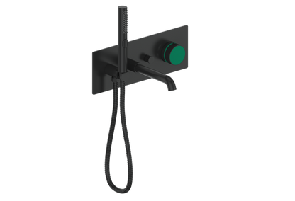 Vogt Mond Wall Mount Tub Filler Complete With Rough-In Valve In Matte Black