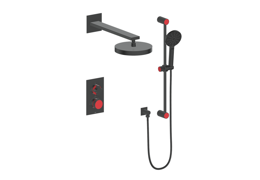 Vogt Mond 2-Way Thermostatic Shower System Trim Only, Matte Black