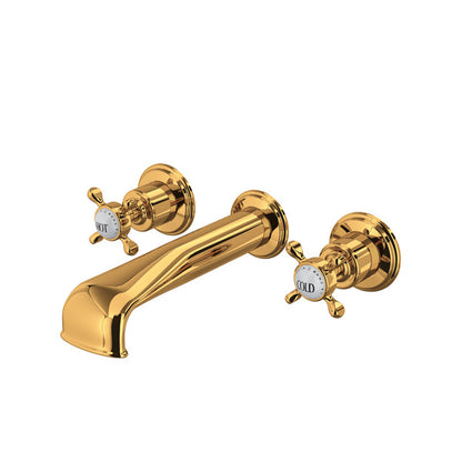 Perrin & Rowe Edwardian Wall Mount Tub Filler Trim With U-Spout Cross Handle