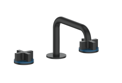 Vogt Mond 8" C.C. Lavatory Faucet With Pop-Up Drain Angular Spout in Black