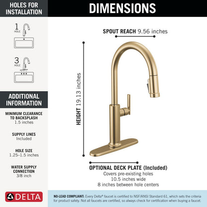 Delta Altado Pulldown Kitchen Faucet - 9186-DST