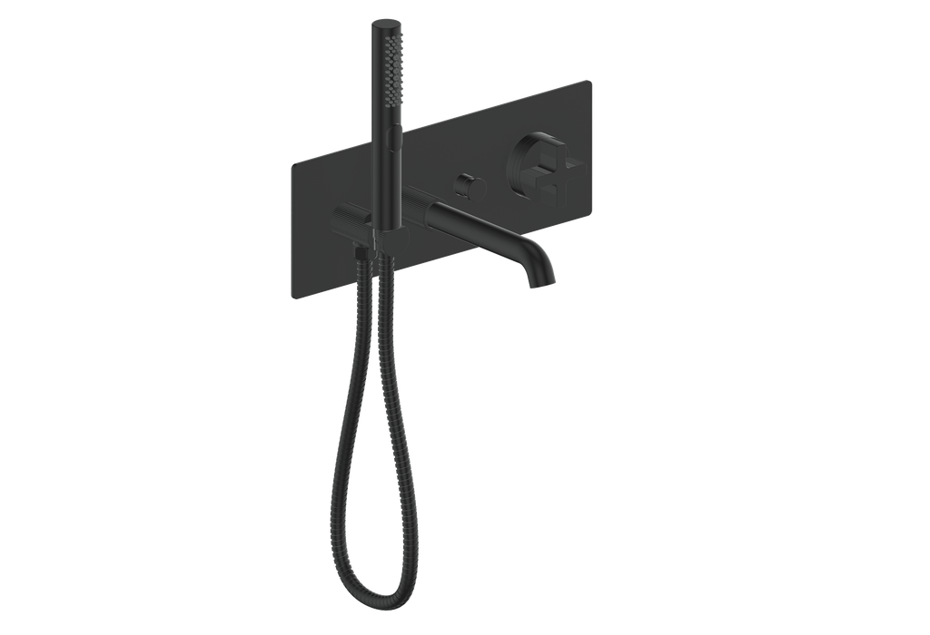 Vogt Mond Wall Mount Tub Filler Complete With Rough-In Valve In Matte Black