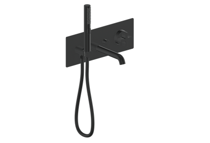 Vogt Mond Wall Mount Tub Filler Complete With Rough-In Valve In Matte Black