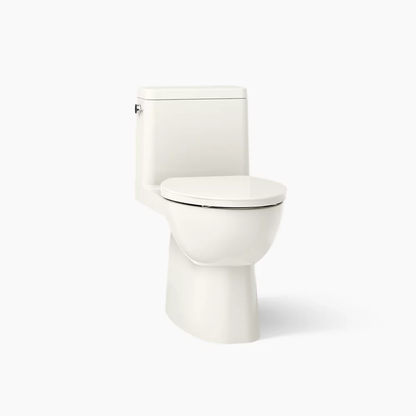 Kohler Reach One-Piece Compact Elongated Toilet With Skirted Trapway, 1.28 GPF Left-Hand Trip Lever