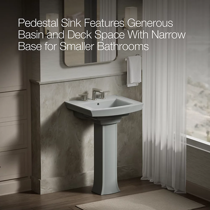 Kohler Archer 24" Rectangular Pedestal Bathroom Sink