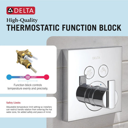 Delta SelectChoice Ara Angular Modern Push-Button Shower Trim - T37T267