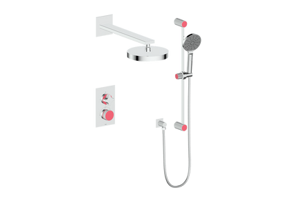 Vogt Mond 2-Way Thermostatic Shower System With Rough-In Valve, Polished Chrome