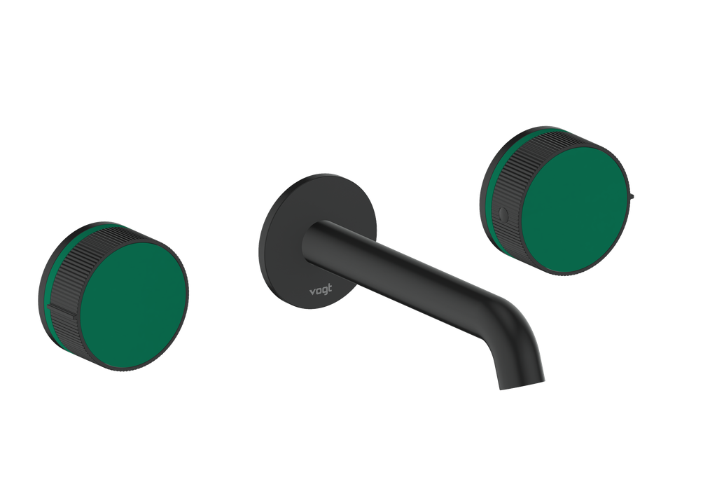 Vogt Mond 8" C.C. Wall-Mount Lavatory Faucet in Matte Black, Trim Only