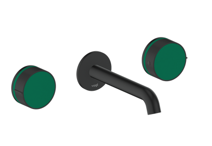 Vogt Mond 8" C.C. Wall-Mount Lavatory Faucet in Matte Black, Trim Only