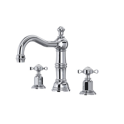 Perrin & Rowe Edwardian Widespread Lavatory Faucet With Column Spout, Cross Handle
