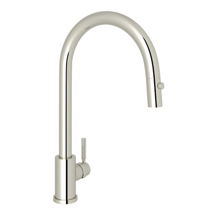 Perrin & Rowe Holborn Pulldown Kitchen Faucet With C-Spout, Lever Handle