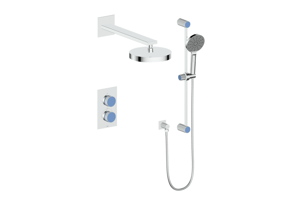 Vogt Mond 2-Way Thermostatic Shower System With Rough-In Valve, Polished Chrome