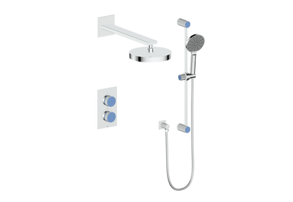 Vogt Mond 2-Way Thermostatic Shower System With Rough-In Valve, Polished Chrome