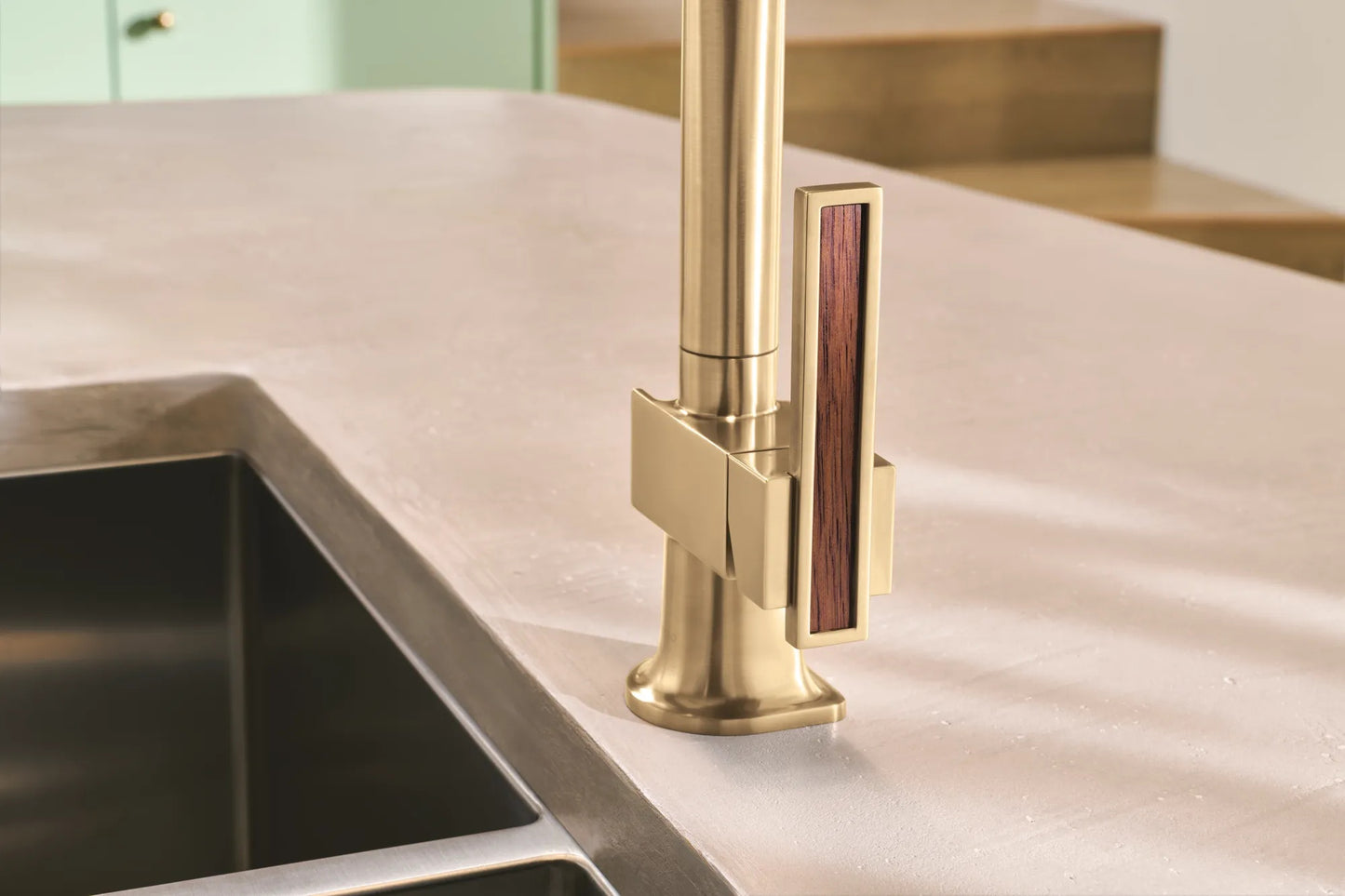 Brizo Frank Lloyd Wright Pull-Down Kitchen Faucet Lever with Wood Inlay Handle Kit - HLK024-WD