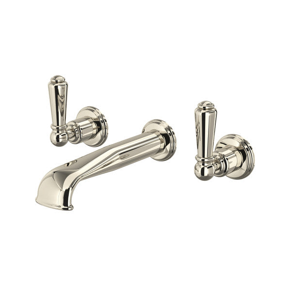 Perrin & Rowe Edwardian Wall Mount 3-Hole Concealed Bathroom Faucet With U-Spout