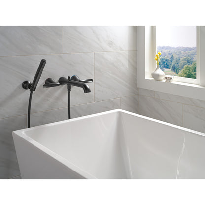 Delta Bonacci Two Handle Wall Mount Tub Filler Trim with Hand Shower - T5745