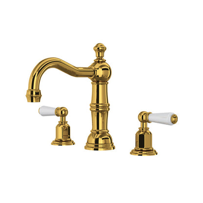 Perrin & Rowe Edwardian Widespread Lavatory Faucet With Column Spout, Lever Handle