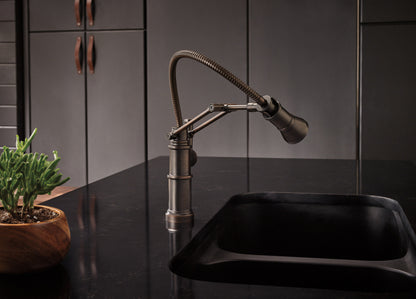Brizo Artesso Single Handle Articulating Kitchen Faucet With Finished Hose