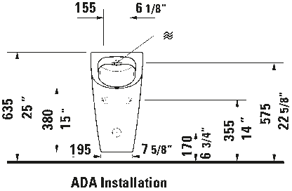 Duravit ME by Starck Wall-Mounted Rimless Urinal