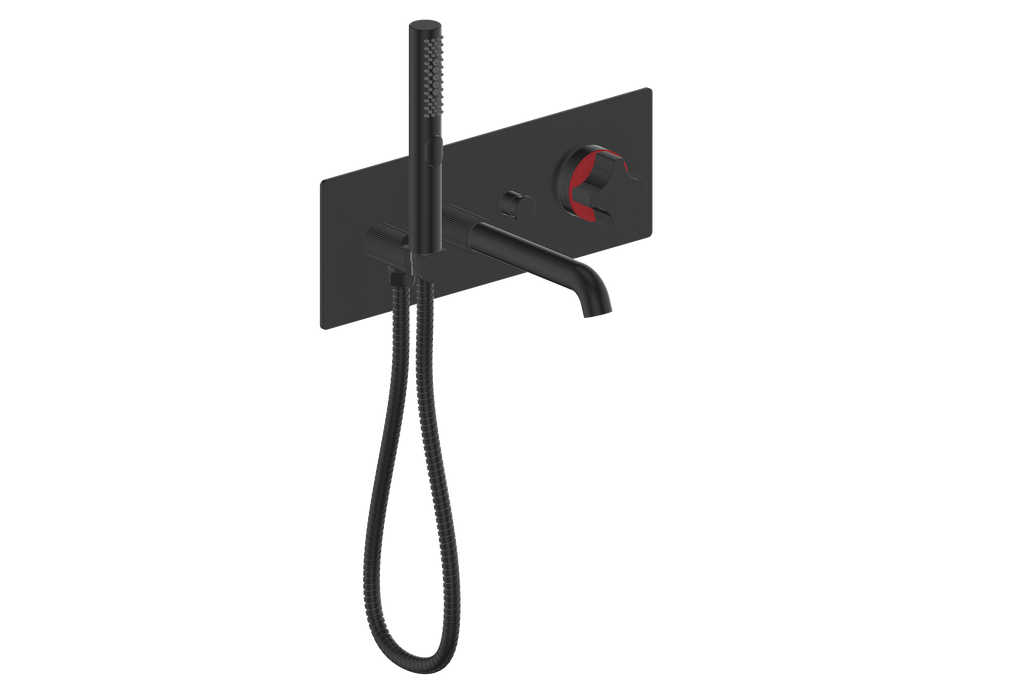 Vogt Mond Wall Mount Tub Filler Complete With Rough-In Valve In Matte Black