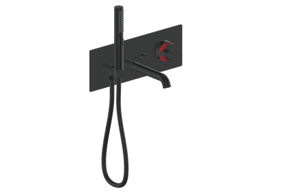 Vogt Mond Wall Mount Tub Filler Complete With Rough-In Valve In Matte Black
