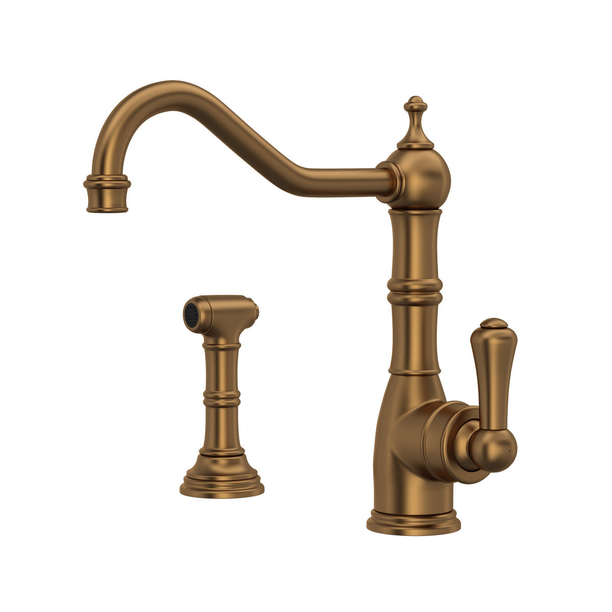Perrin & Rowe Edwardian Edwardian Single Lever Single Hole Kitchen Faucet With Sidespray
