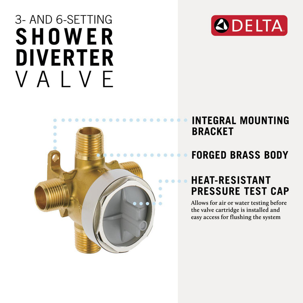 Delta 3 and 6-Setting Diverter Rough-In Valve - R11000