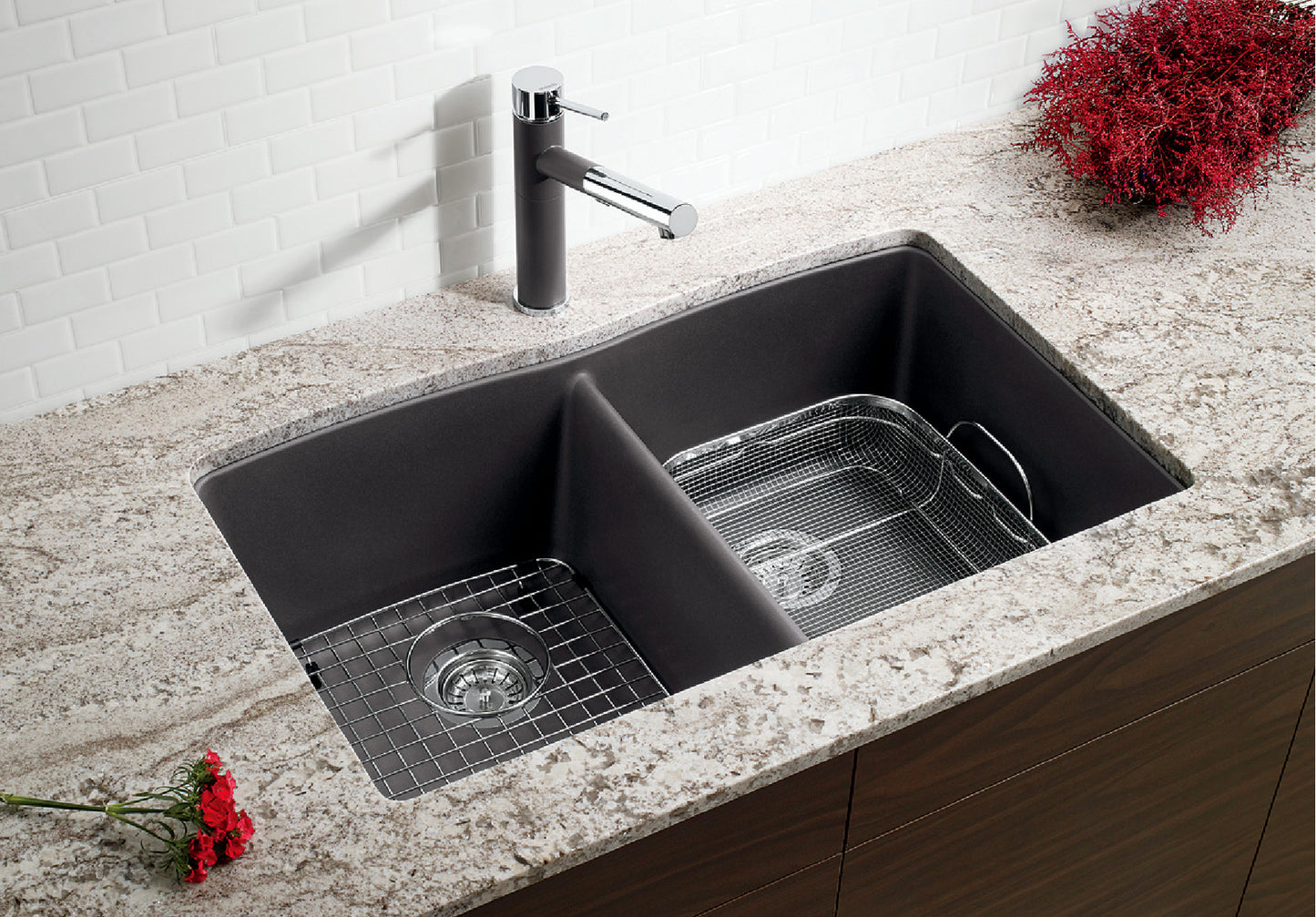 Blanco Diamond U 2 Double Bowl Silgranit Undermount Kitchen Sink