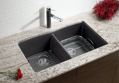 Blanco Diamond U 2 Double Bowl Silgranit Undermount Kitchen Sink