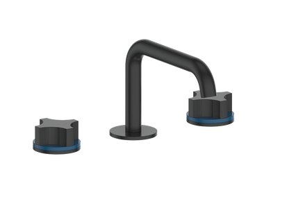 Vogt Mond 8" C.C. Lavatory Faucet With Pop-Up Drain Angular Spout in Black