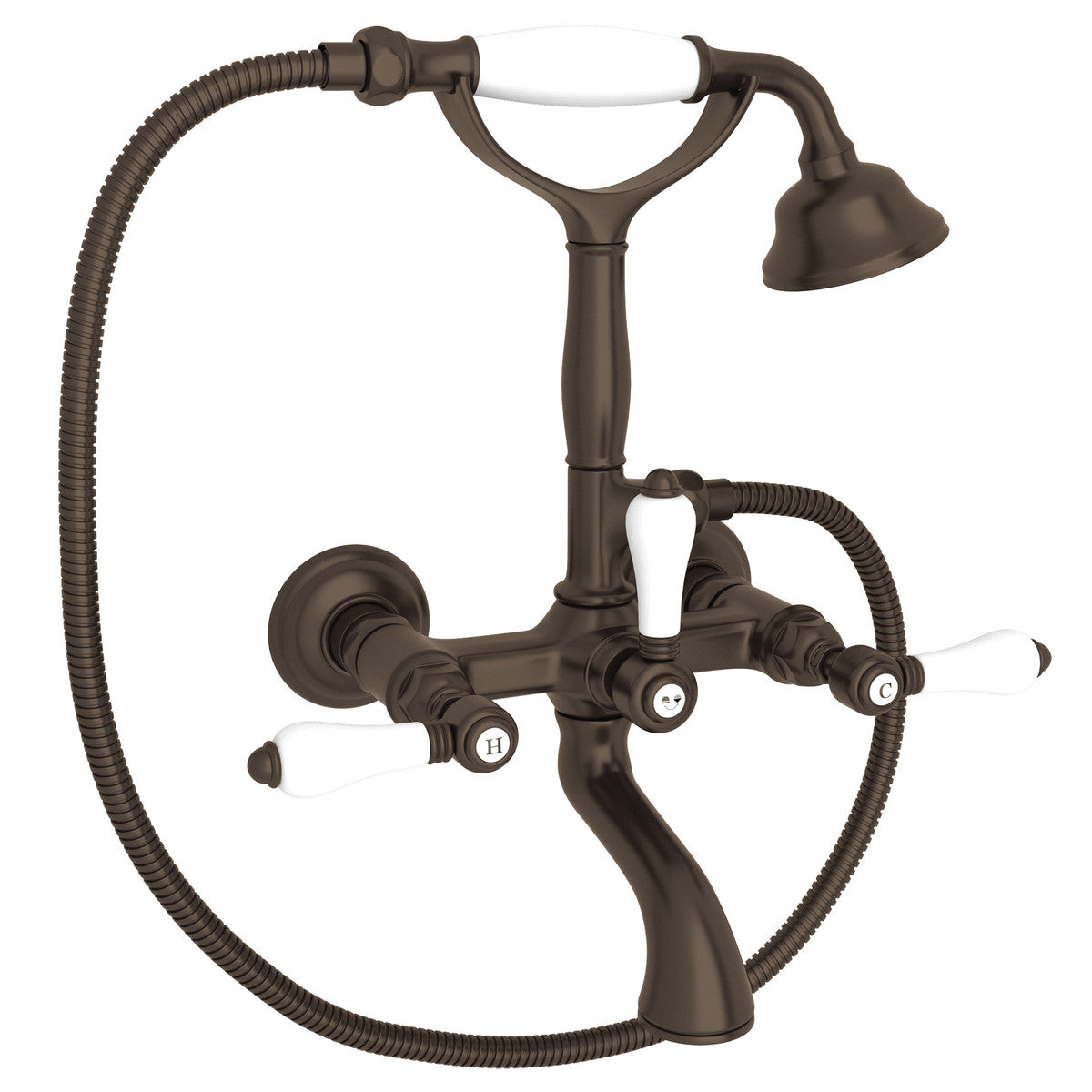 Rohl Acqui Exposed Wall Mount Tub Filler, Porcelain Lever Handles - A1401LP