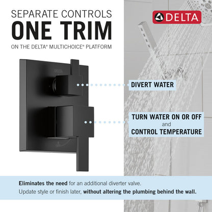 Delta T342701 Modern Monitor 14 Series Angular Raincan Shower Trim with Hand Shower
