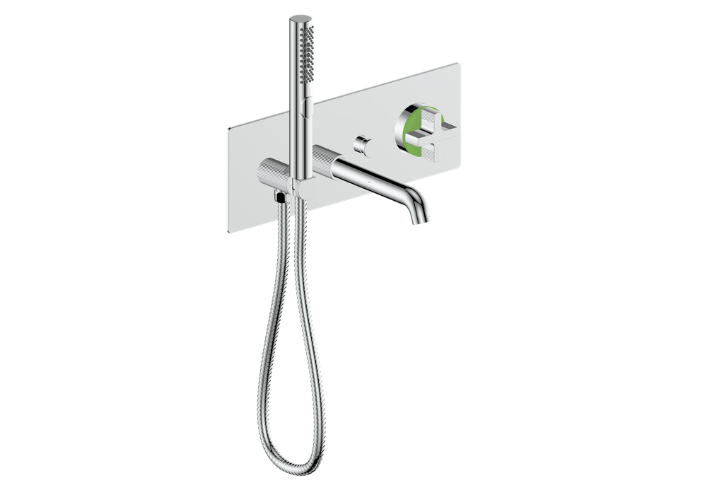 Vogt Mond Wall Mount Tub Filler Complete With Rough-In Valve In Polished Chrome