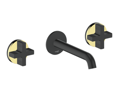 Vogt Mond 8" C.C. Wall-Mount Lavatory Faucet in Matte Black, With Rough-In