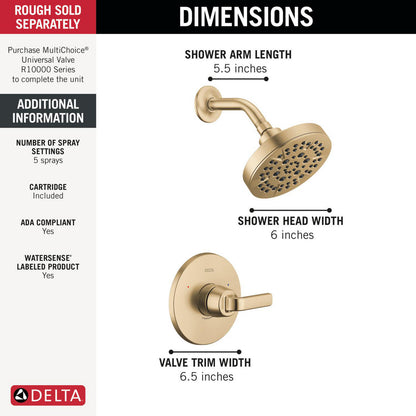 Delta Lineax Monitor 14 Series Shower Trim - T14262
