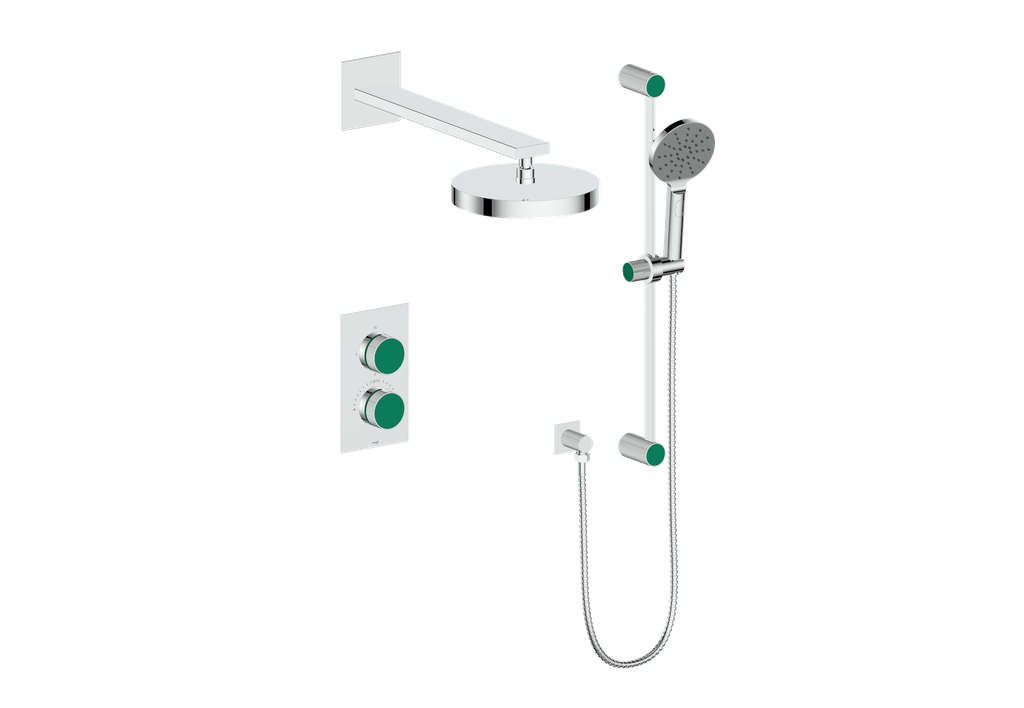 Vogt Mond 2-Way Thermostatic Shower System With Rough-In Valve, Polished Chrome