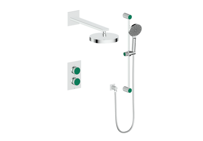 Vogt Mond 2-Way Thermostatic Shower System With Rough-In Valve, Polished Chrome