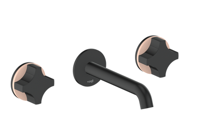 Vogt Mond 8" C.C. Wall-Mount Lavatory Faucet in Matte Black, Trim Only