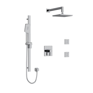 Riobel Paradox, ensemble de douche 3545 avec robinet thermostatique brut - KIT3545PXTQ