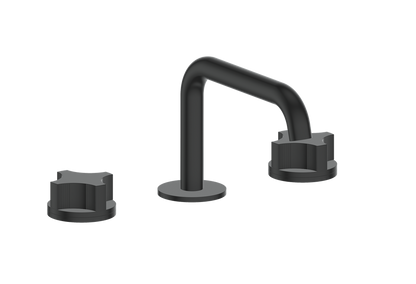 Vogt Mond 8" C.C. Lavatory Faucet With Pop-Up Drain Angular Spout in Black