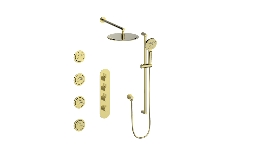 Vogt Wörgl 3⁄4” High-Flow Thermostatic Shower System With Body Jets - SET.WL.350.930