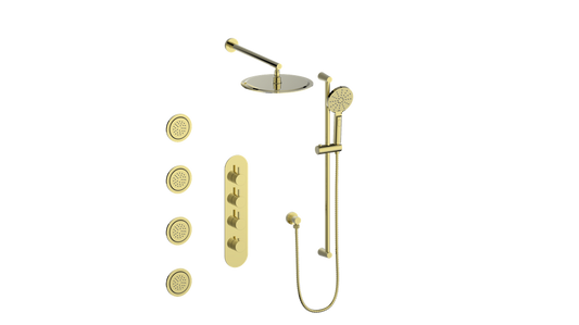 Vogt Wörgl 3⁄4” High-Flow Thermostatic Shower System With Body Jets - SET.WL.350.930