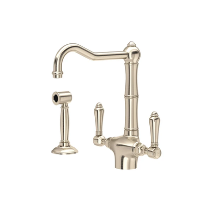Rohl Acqui Two Handle Kitchen Faucet With Side Spray & Lever Handles - A1679LMWS-2