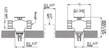 Perrin & Rowe 1/2" Rough-In Valve For Wall Mount Lavatory Faucets with Cross Handles U.3261R-2