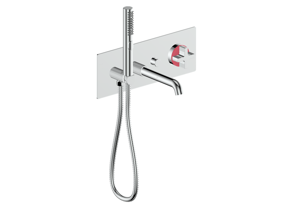 Vogt Mond Wall Mount Tub Filler Complete With Rough-In Valve In Polished Chrome