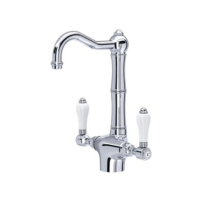 Rohl Acqui Two Handle Bar/Food Prep Kitchen Faucet With Porcelain Handles - A1680LP-2