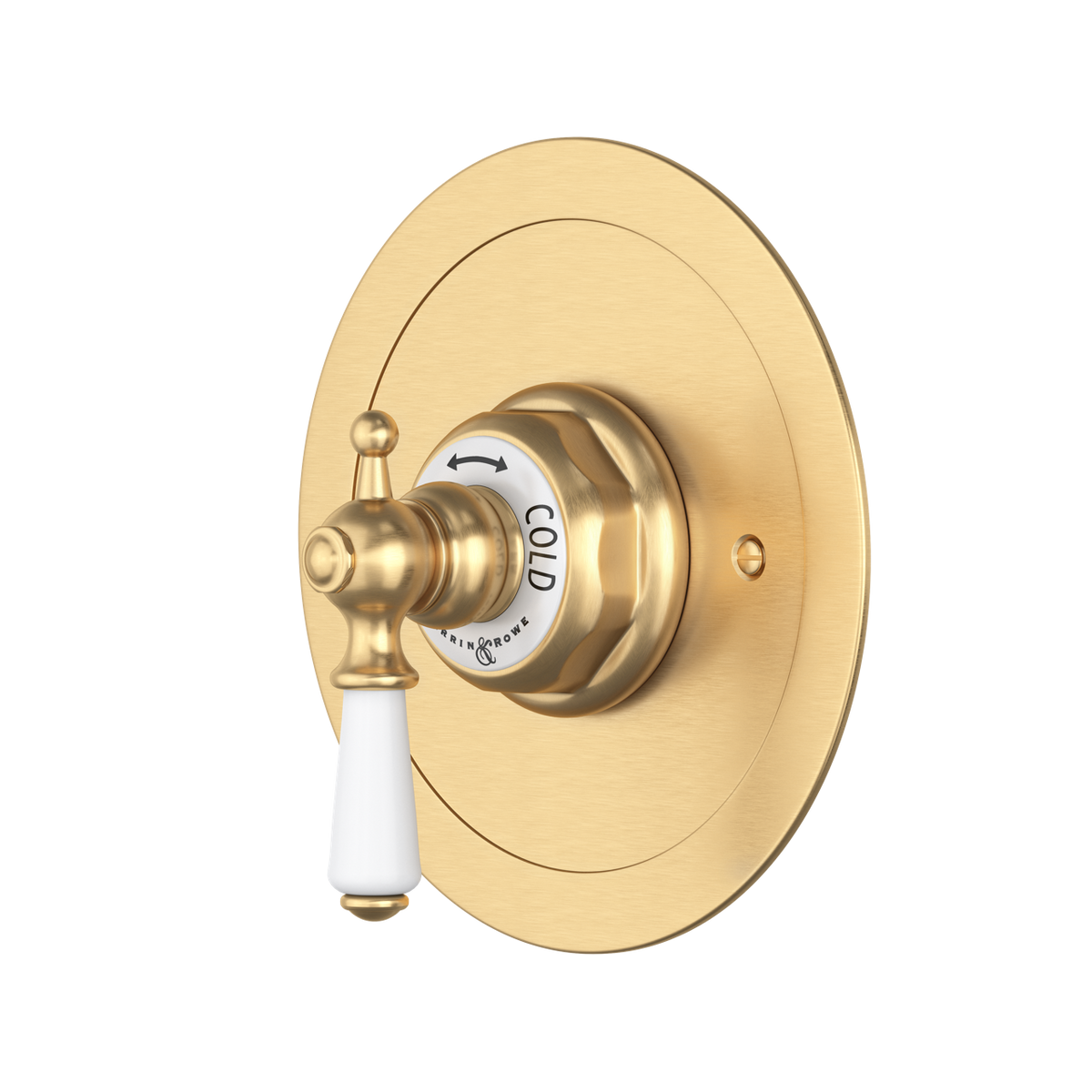 Perrin & Rowe Edwardian 3/4" Round Thermostatic Trim Without Volume Control, Lever Handle