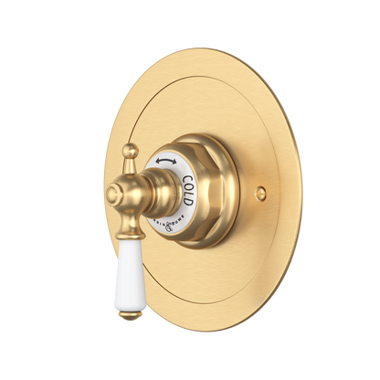 Perrin & Rowe Edwardian 3/4" Round Thermostatic Trim Without Volume Control, Lever Handle