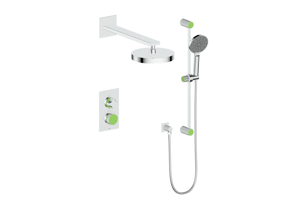 Vogt Mond 2-Way Thermostatic Shower System With Rough-In Valve, Polished Chrome