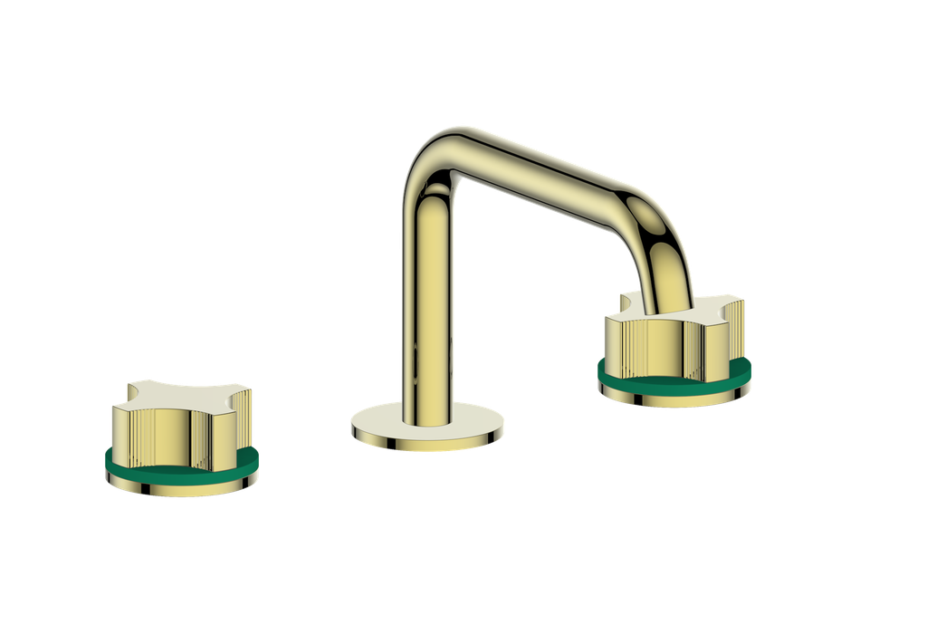 Vogt Mond 8" C.C. Lavatory Faucet With Pop-Up Drain Angular Spout in Gold